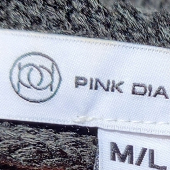 Pink Diamond vest open cardigan black crochet size M/L - Picture 4 of 11